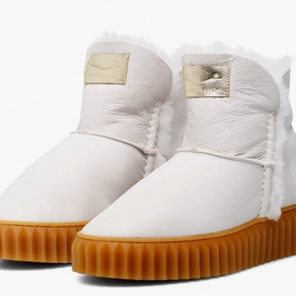 new VOILE BLANCHE BICE HONEY Booties genuine Shearling Lined in Light Gray - Picture 2 of 8